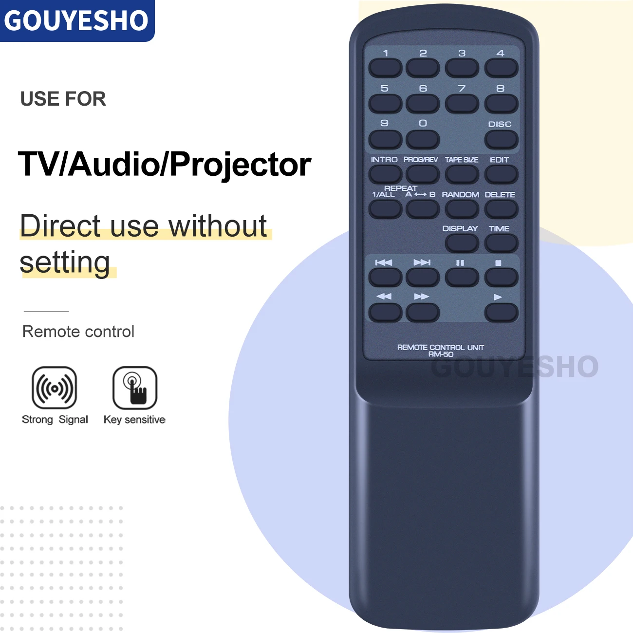 New Remote Control for Sherwood RM-50 CD-5090 CD-5090R CD-5090C CD Audio Player