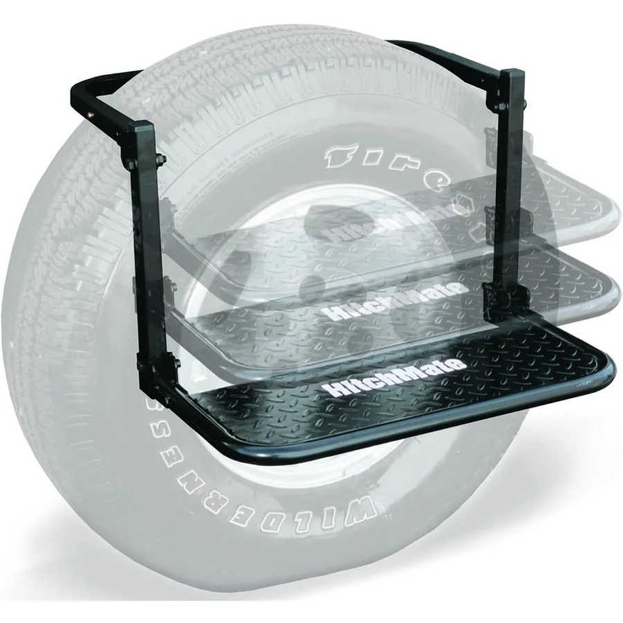 

HitchMate 4040 TireStep, 2 шт., прочный и безопасный держатель для шин для внедорожников и грузовиков. Простая установка. Устойчивый к атмосферным воздействиям дизайн.