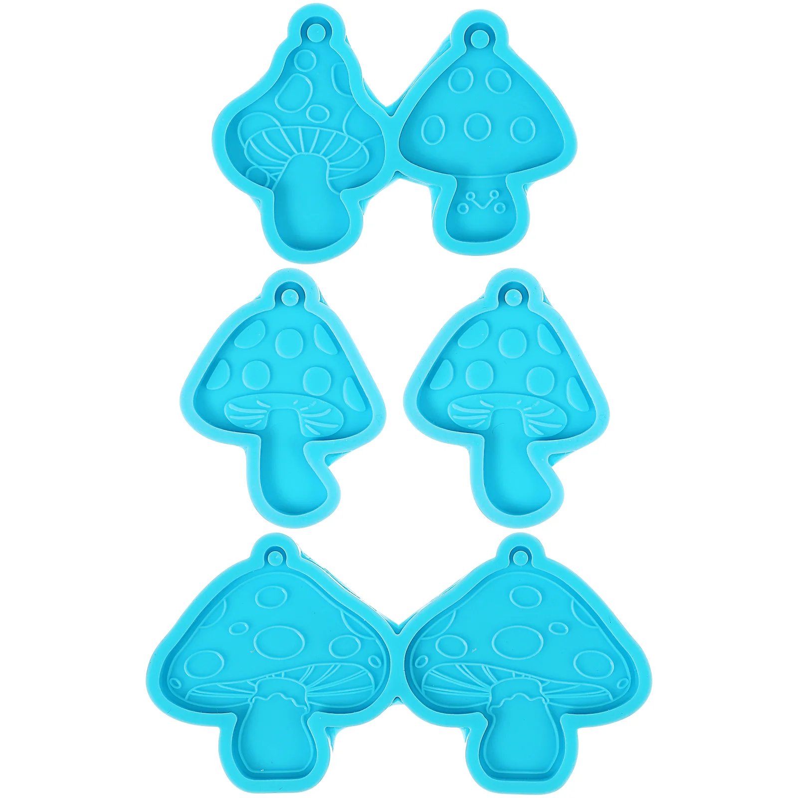 4 Pcs Mushroom Pendant Die Christmas Molds Silicone Moulds for Needlework Handicrafts Jewelry Casting Cute Epoxy Resin