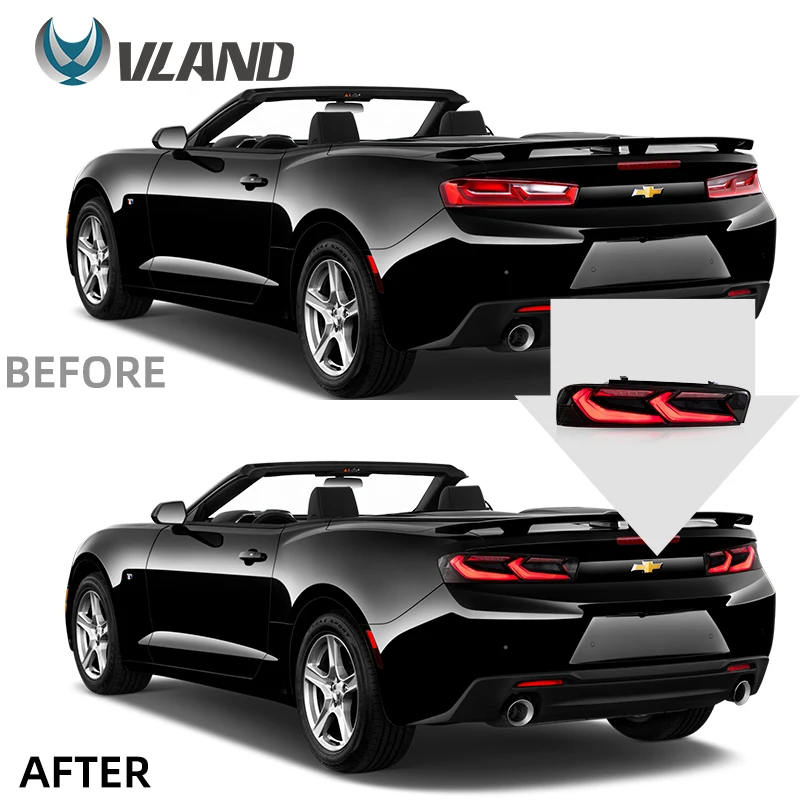 VLAND Taillight Assembly FIT FOR CHEVROLET CAMARO 2016-2018 LED TAIL LAMP LED Running Light LED Brake Light
