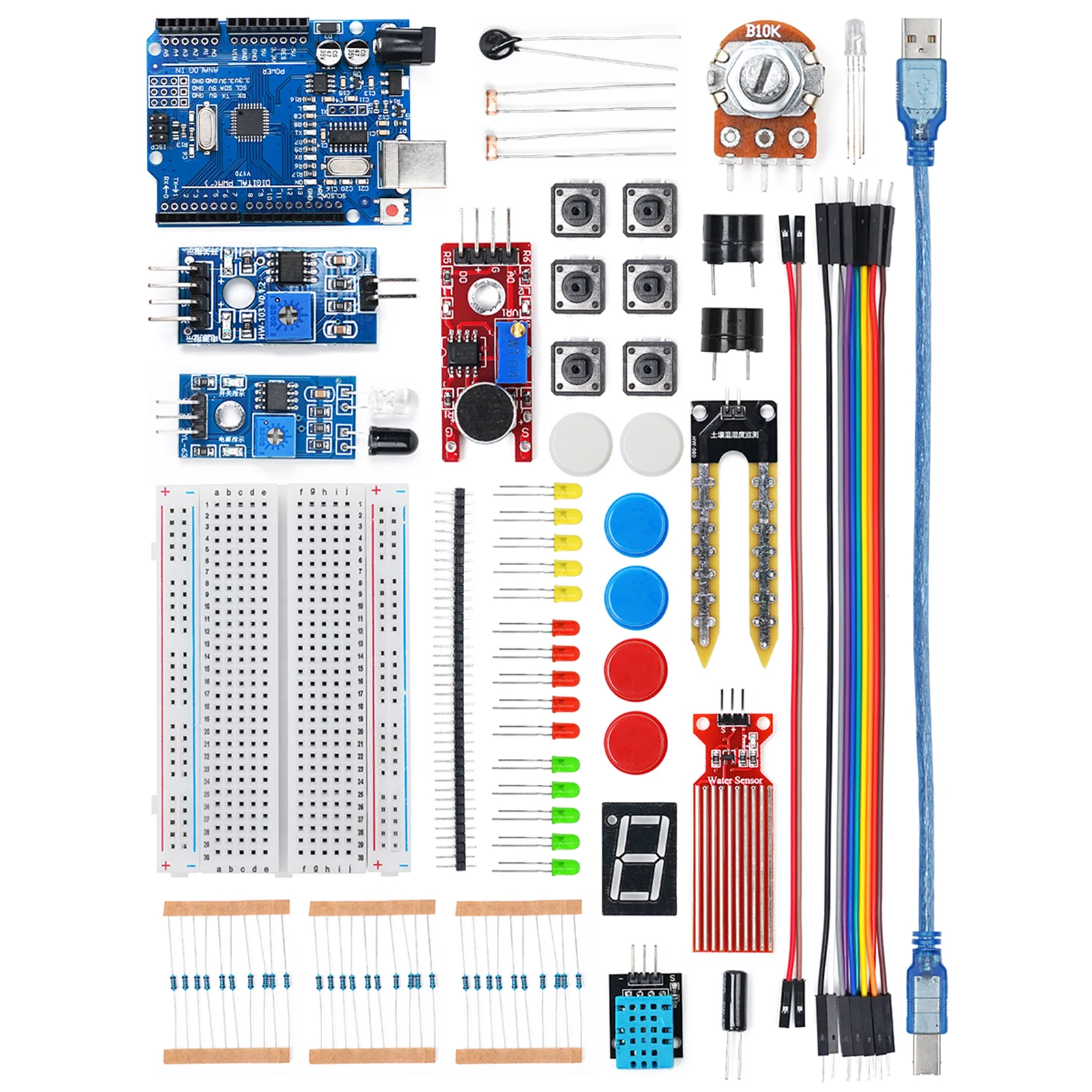 Electronic Starter DIY Kit For arduino R3 board Mini Breadboard Button LED Jumper Wire For Arduino Diy Kit School Education Lab