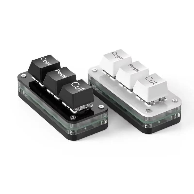 For Photoshop Gaming Hotswap Programming Keypad Copy Paste Mini Button Macropad RGB 3 Keys Programming Mini Keyboard