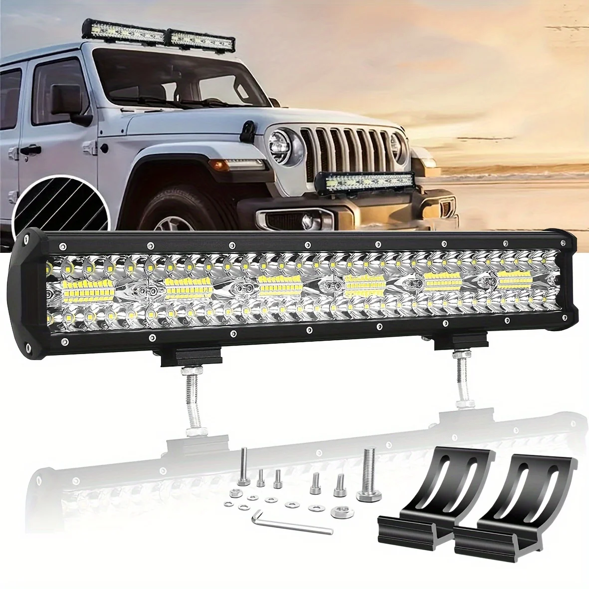 

17Inch Spot Flood Combo Led Light Bar Off Road Lights Boat Lights Fog Light Driving Lights LED Work Light for Truck Pickup SUV
