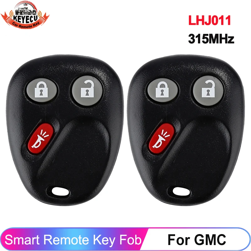 KEYECU LHJ011 For GMC Sierra Yukon 2003 2004 2005 2006 Hummer H2 Chevrolet Remote Key Fob 15132198 15186200 15186201 15186203