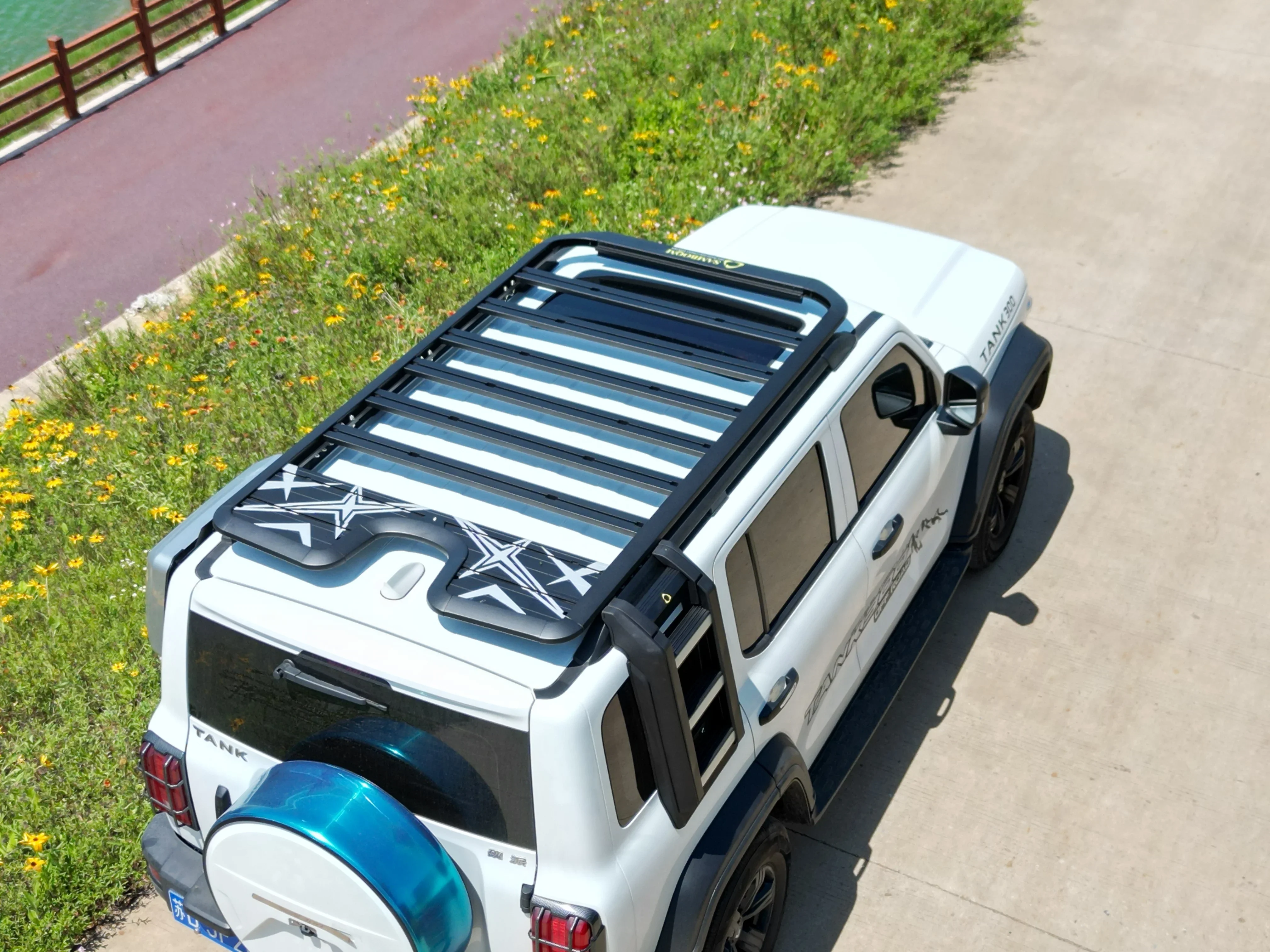 업그레이드된 4x4 오프로드 러기지 랙 탱크 300 바디 키트 자동차 화물 캐리어 루프 랙 (탱크 300용)