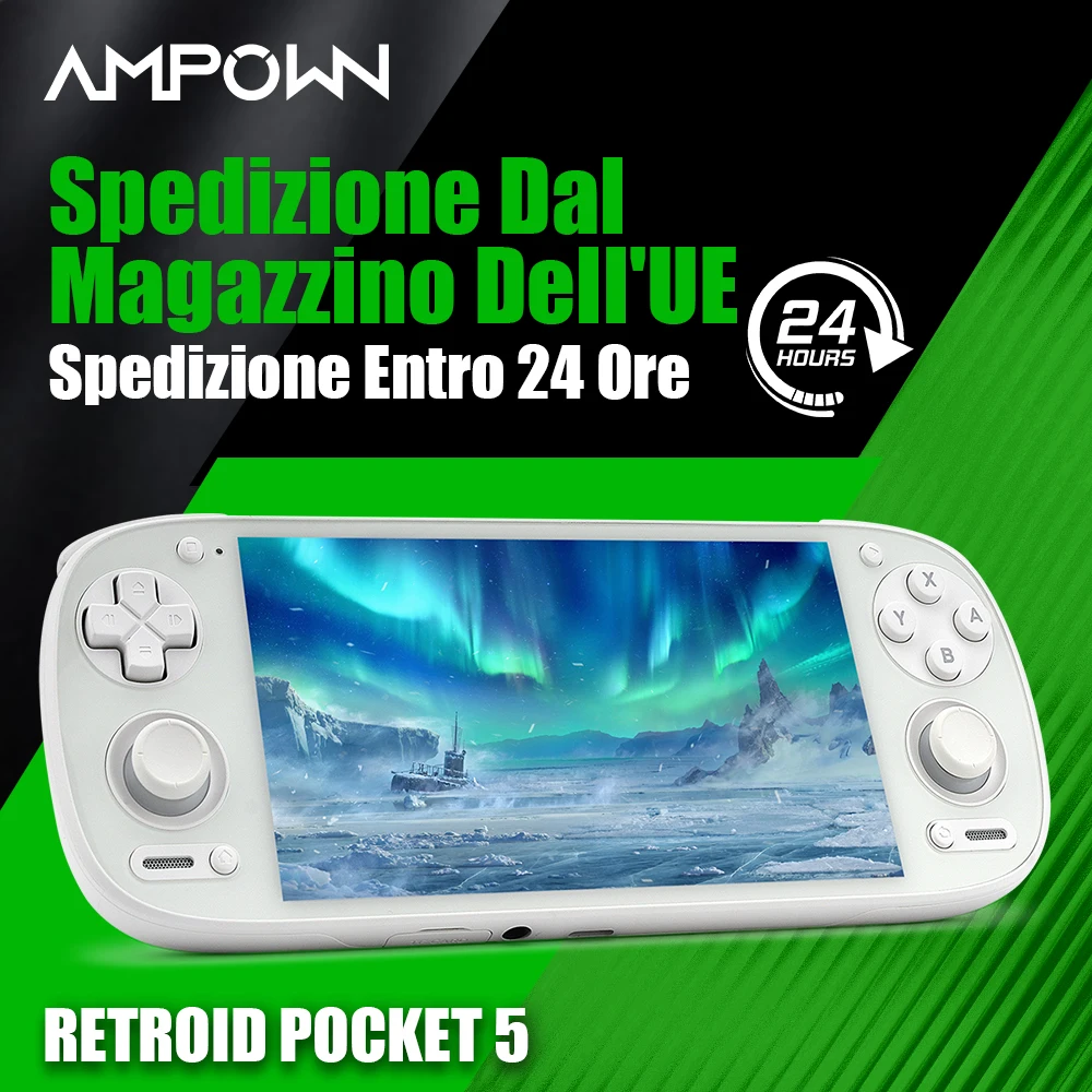 Magazzino UE AMPOWN Retroid Pocket 5 RP5 Android 13 Lettore di giochi portatile AMOLED 1080P Dispositivo portatile per videogiochi retrò 5.5''