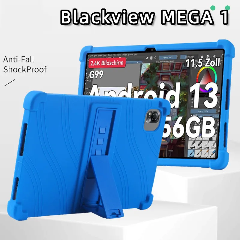 

For Blackview Mega 1 11.5 inch Shockproof Soft Silicon Stand Back Shell Kids Tablet Case