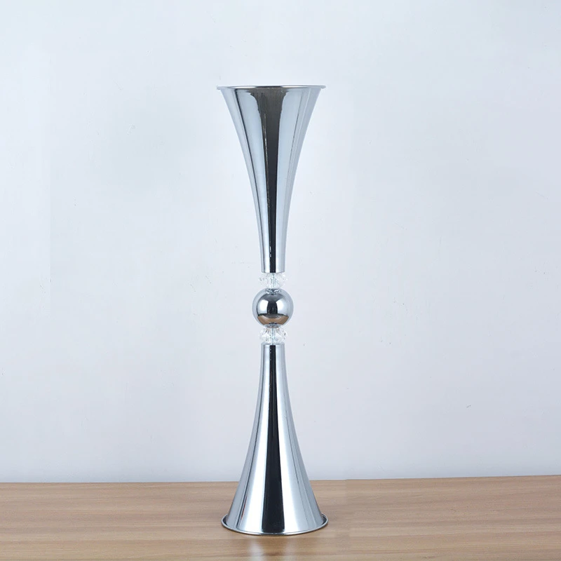 10pcs 80-90-100cm f30 Luxury Vintage Gold Black Silver Trumpet Metal Tall Flower Vase Stand Wedding Party Home Centerpiecevy179 - view 6