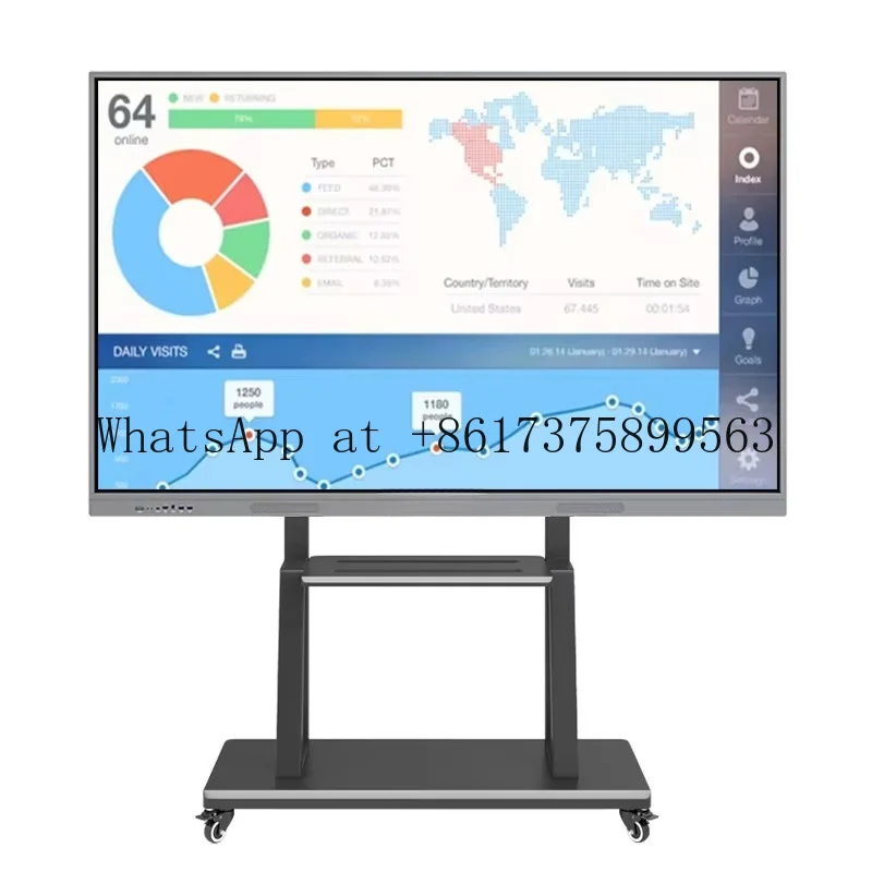 65 Inch Interactive Touch Screen Smart Whiteboard Digital for Classroom Teaching Education