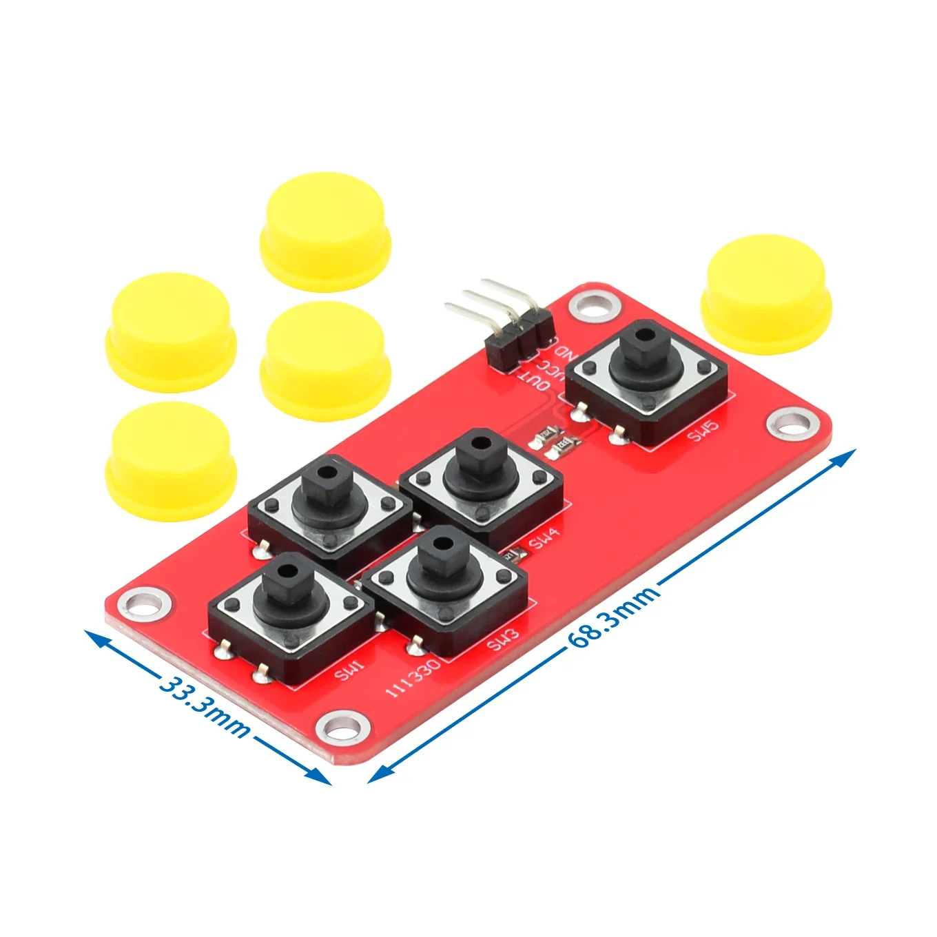 AD-Tastatur simulieren analoge Tasten des fünf Tastenmoduls für Arduino-Sensor-Erweiterungsplatine