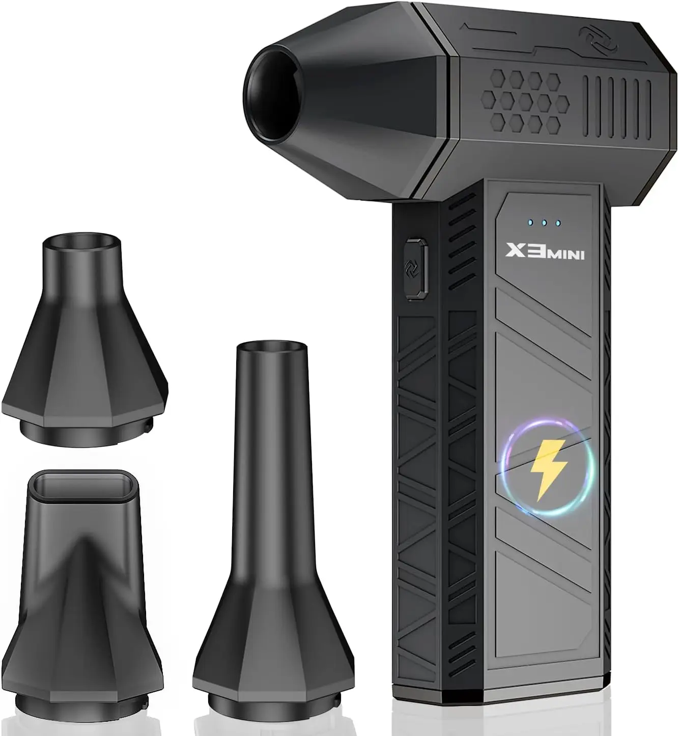 

Rechargeable Cordless Air Duster, 180000RPM Turbo Fan with 3 Speeds for Keyboard, PC, Car Cleaning