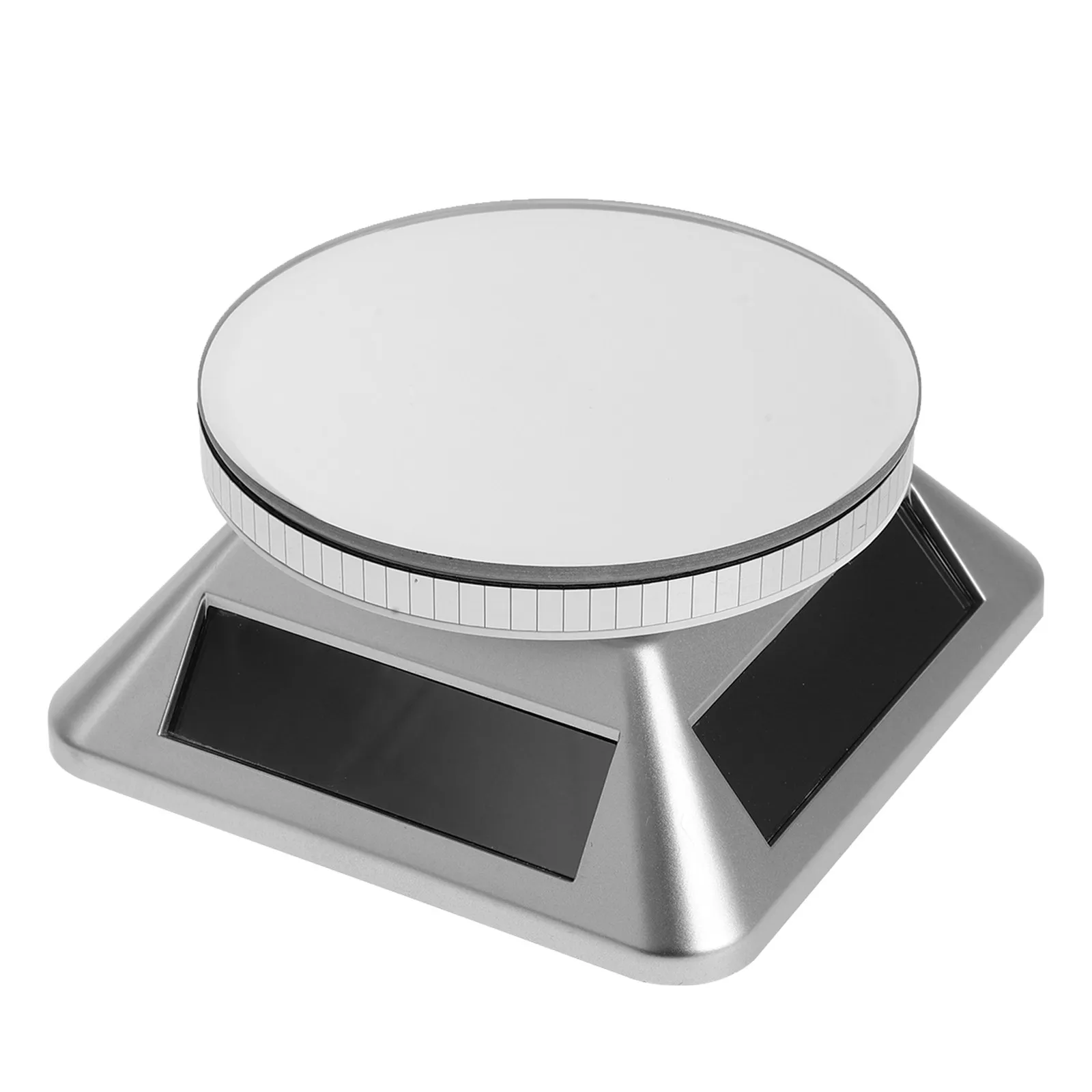 Solar Rotating Jewelry Display Stand 9Cm Diameter Automatic 360 Degree Turntable for Rings Necklaces Watches Crafts Retail
