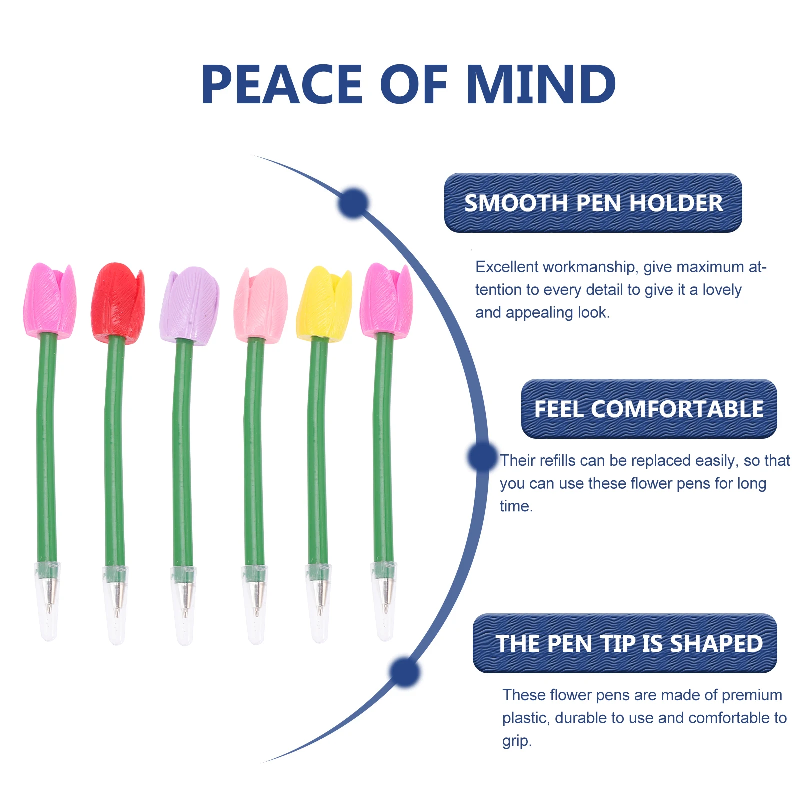 

6 Pcs Tulip Flower Pen Pens Decorations Fake Supplies Ballpoint Novelty Plastic