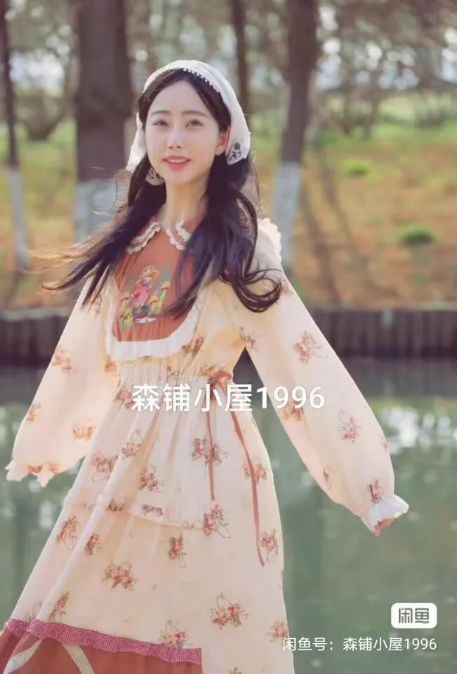 

Осень-зима винтажное вельветовое платье с цветочной вышивкой женское кружевное свободное платье с длинными рукавами повседневное трапециевидное платье феи Vestidos