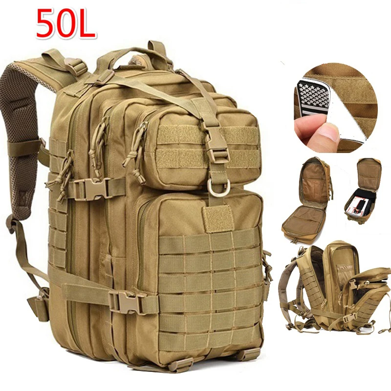 30L/50L 600D Naylon Su Geçirmez Askeri Sırt Çantası Erkekler Açık Ordu Sırt Çantaları Taktik Spor Kamp Trekking Balıkçılık av çantası