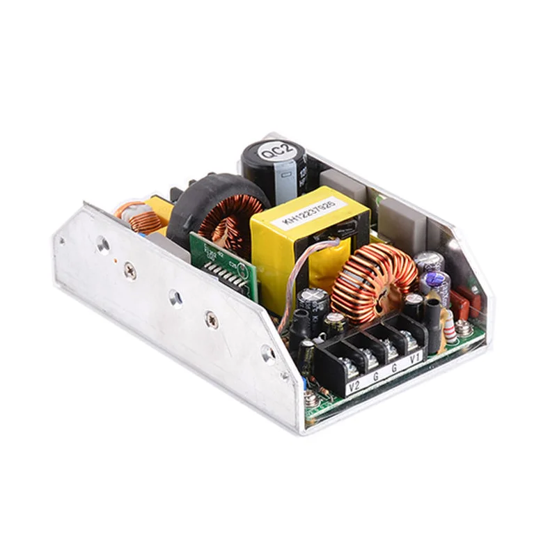 مصدر طاقة تنظيمي AC/DC مزدوج الإخراج +24+12V 200W