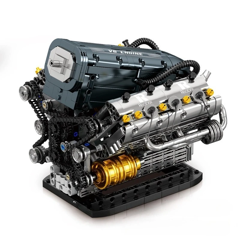 33013 Sechszylinder-V6-Motor Baustein-Modellbausatz für LEGO-kompatibles Elektro-Sportauto