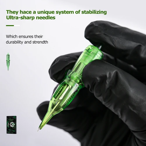 Imagen 2 del producto Agujas de cartucho de tatuaje T-REX 20 piezas 14RL 3RL 13RM 5RM aguja de tatuaje de seguridad esterilizada desechable para empuñaduras de máquinas de cartuchos