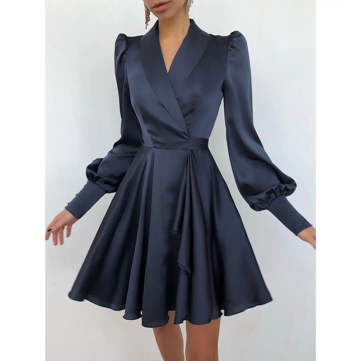 Printemps été nouveau femmes longue Sve imprimé Dr couleur Pure Cardigan Ele Sle fibre de Polyester printemps été Dr