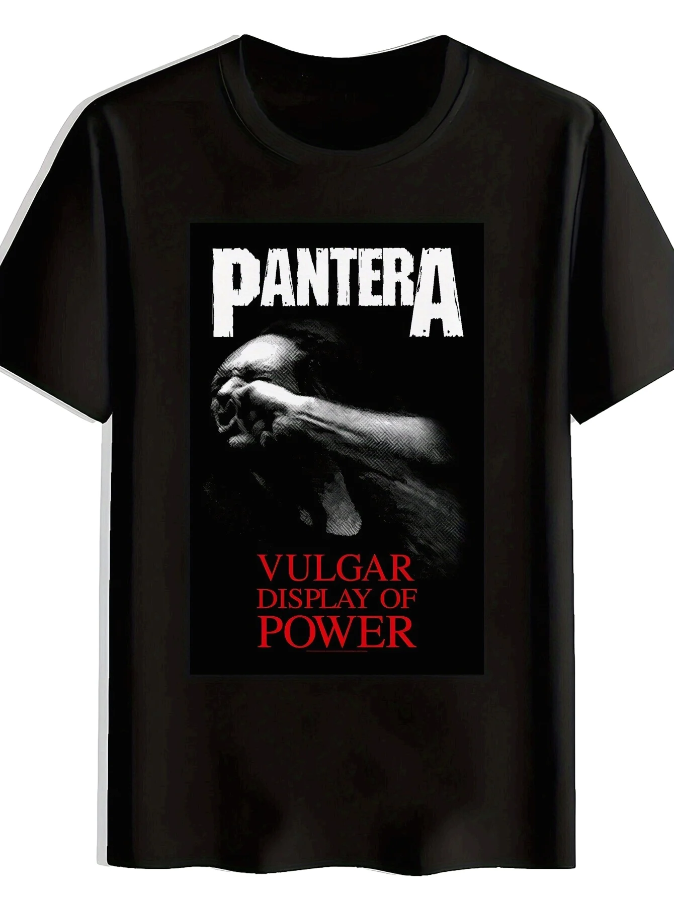 

Мужская футболка с рисунком рок-группы в стиле ретро — черная футболка Pantera «Vulgar Display of Power», повседневная футболка с круглым вырезом и коротким рукавом