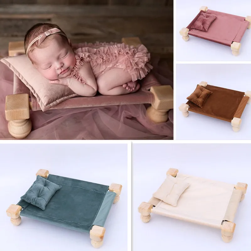 Newborn Photography Prop Bed Mattress Baby Pillow Mat Pillow Cushion Mini Baby Bed Basket Mattress for Photoshoot Accessories