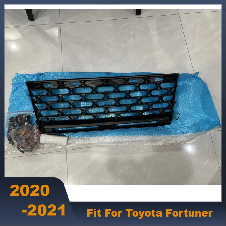 High Quality ABS Black Middle Grill With LED Lights Turning Lights Fit For Toyota Fortuner 2020-2021