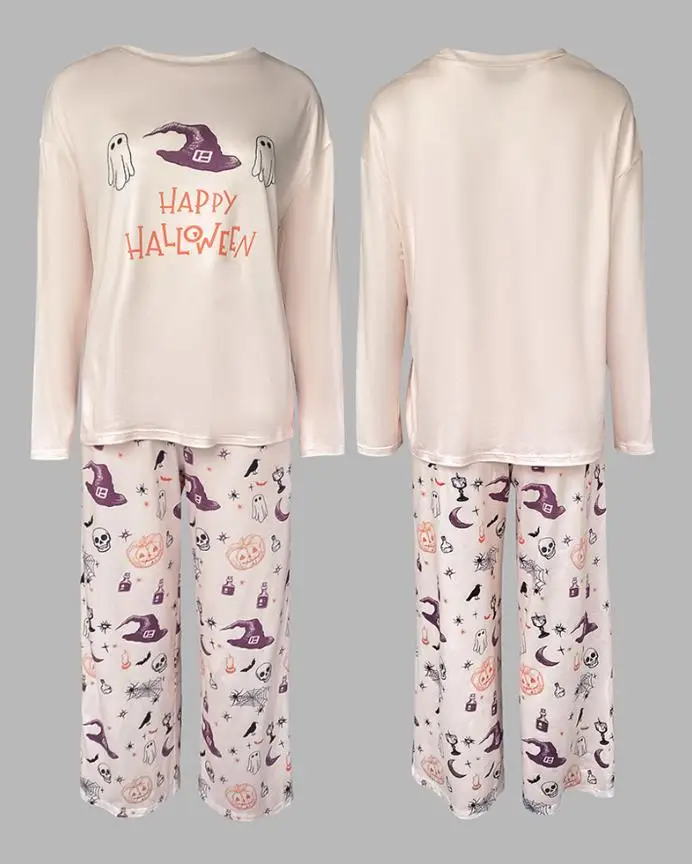 

Women's 2 Pieces Outfit Fashion Long Sleeve Top & Graphic Print Elastic Waist Pants Set Casual Pajamas Set Female Pants Sets