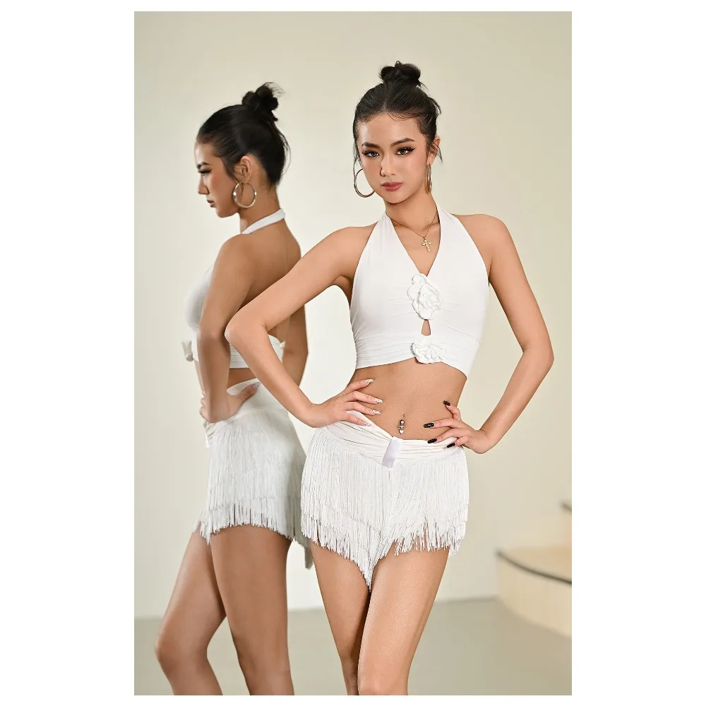 Women Latin Dance Skirts Sexy Cutout Pants Customized Cha-cha Samba Rumba Modern Ballroom Dance Training Performance Clothing