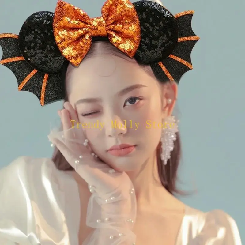 N5KB Unieke Bat Wing-hoofdband Haaraccessoires voor Halloween-decoraties Feest haarhoepel voor vrouwen hebben