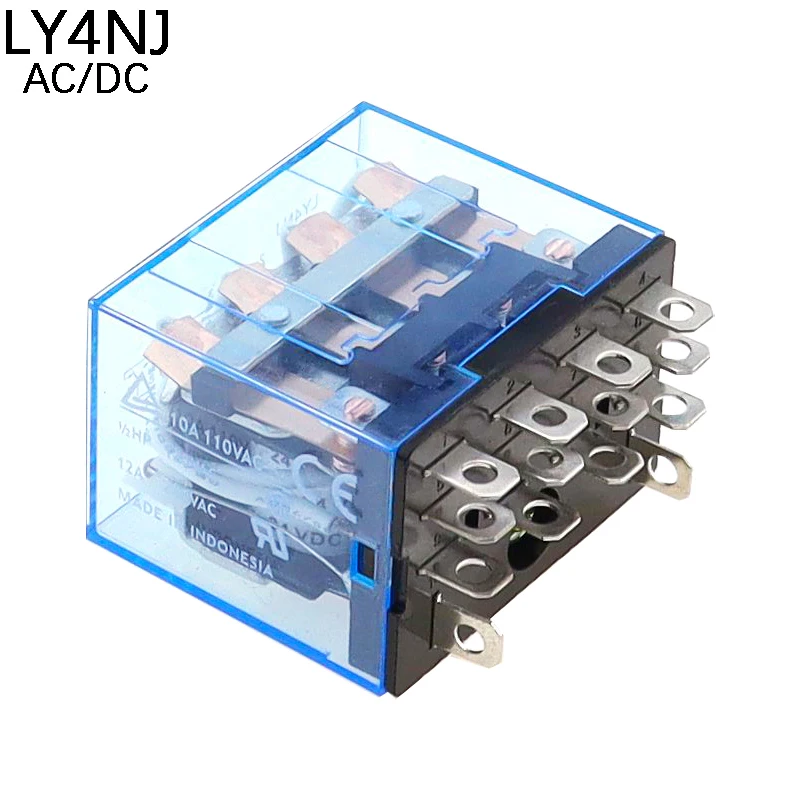 

1Pc LY4NJ HH64P Mini Relay P143 14 Pin 10A With LED Intermediate Relay 12VDC 24VDC 220V 10A general purpose switching relay