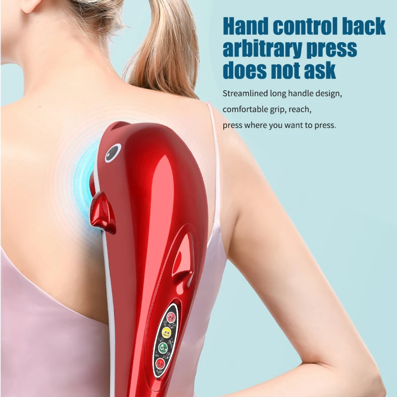 Electric Dolphin Massager European Gauge Red Blue Back Massager Hammer Vibrating Infrared Stick Roller Neck Body Massager