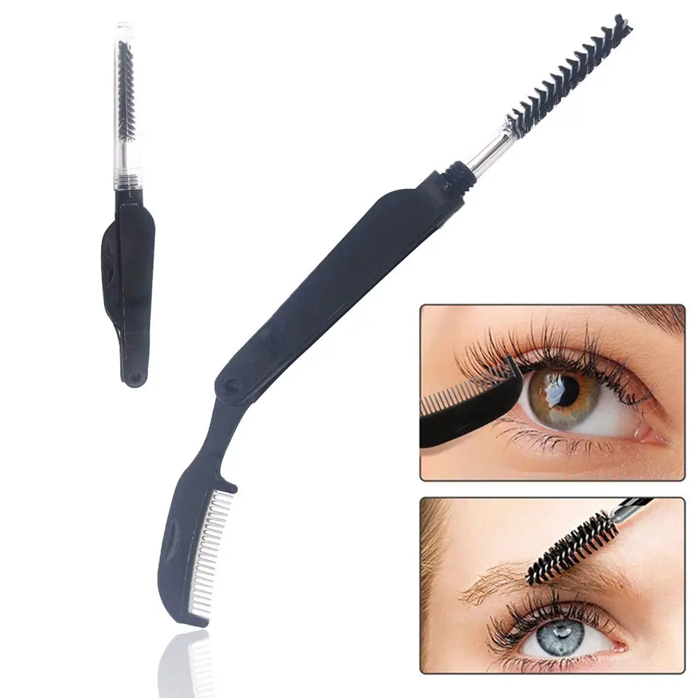 Metal Eyebrow Brush Foldable Makeup Brush Eyelashes Extension Cosmetic Tools Eyelashes Comb