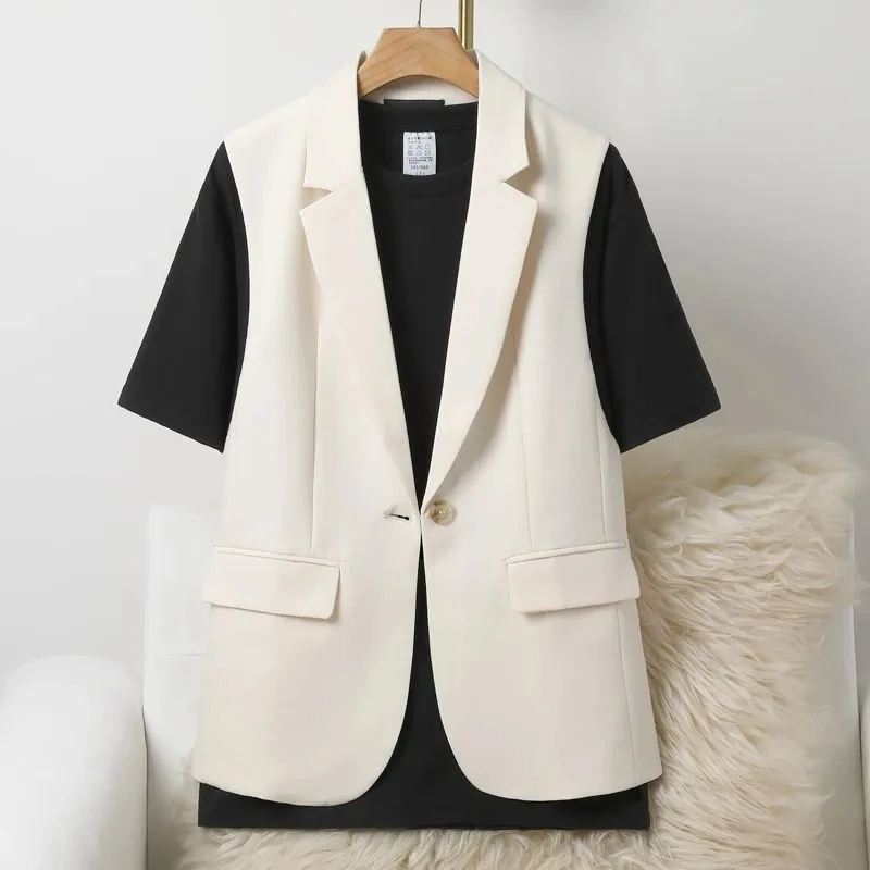 

New Fashion Suit Vest Women's Waistcoat Spring Autumn Casual Vests Coats Suit Jacket Sleeveless Women's Blazer Vests Coats