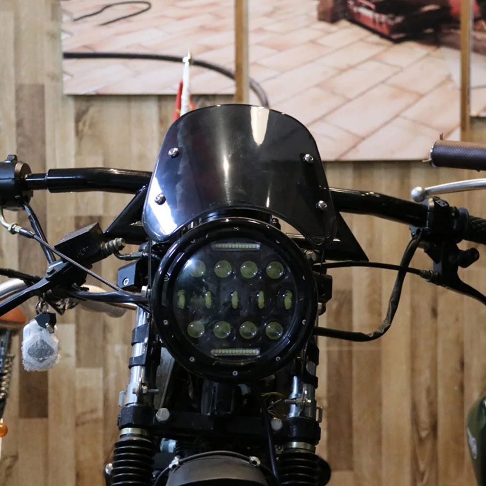 المصابيح الأمامية للدراجات النارية الزجاج الأمامي الأسود المغلفة منحرف الرياح الأمامي الزجاج الأمامي الترابية دراجة نارية الزجاج الأمامي #2