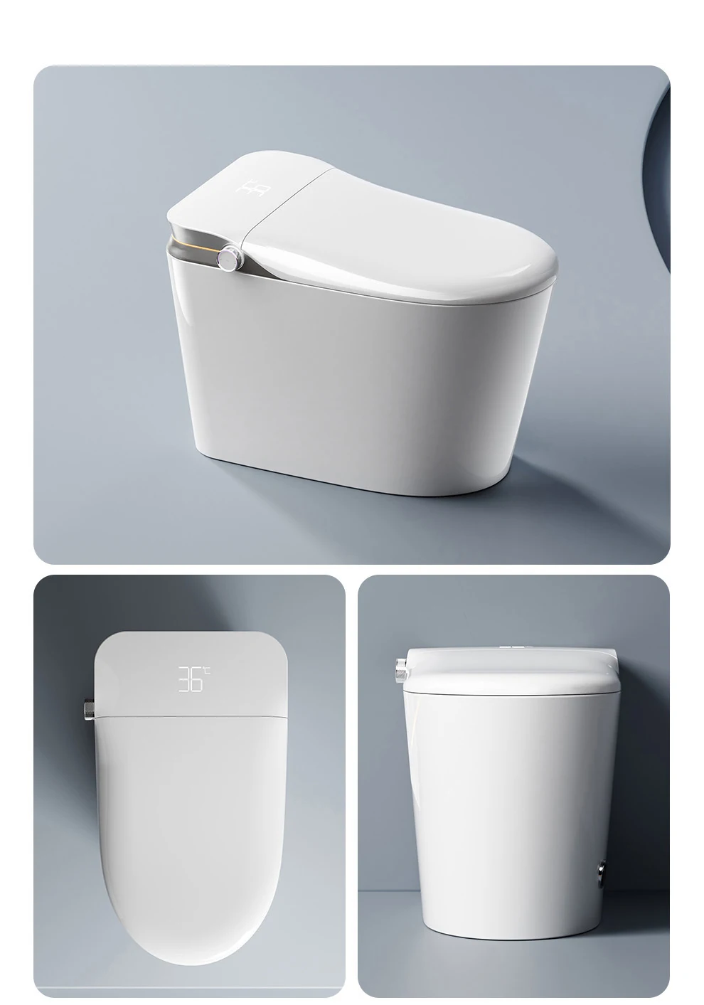 New Direct Supply Smart Toilet-Radar Sensor Heated Seat Dual-Flush Remote Included P-trap Rear Washing Auto Flush Wholesale