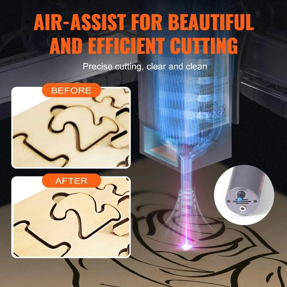 ماكينة نقش 20 وات 15.7 × 15.7 منطقة عمل كبيرة 10000 مم دقيقة بكرة دوارة مضغوطة للخشب والمعدن والأكريليك