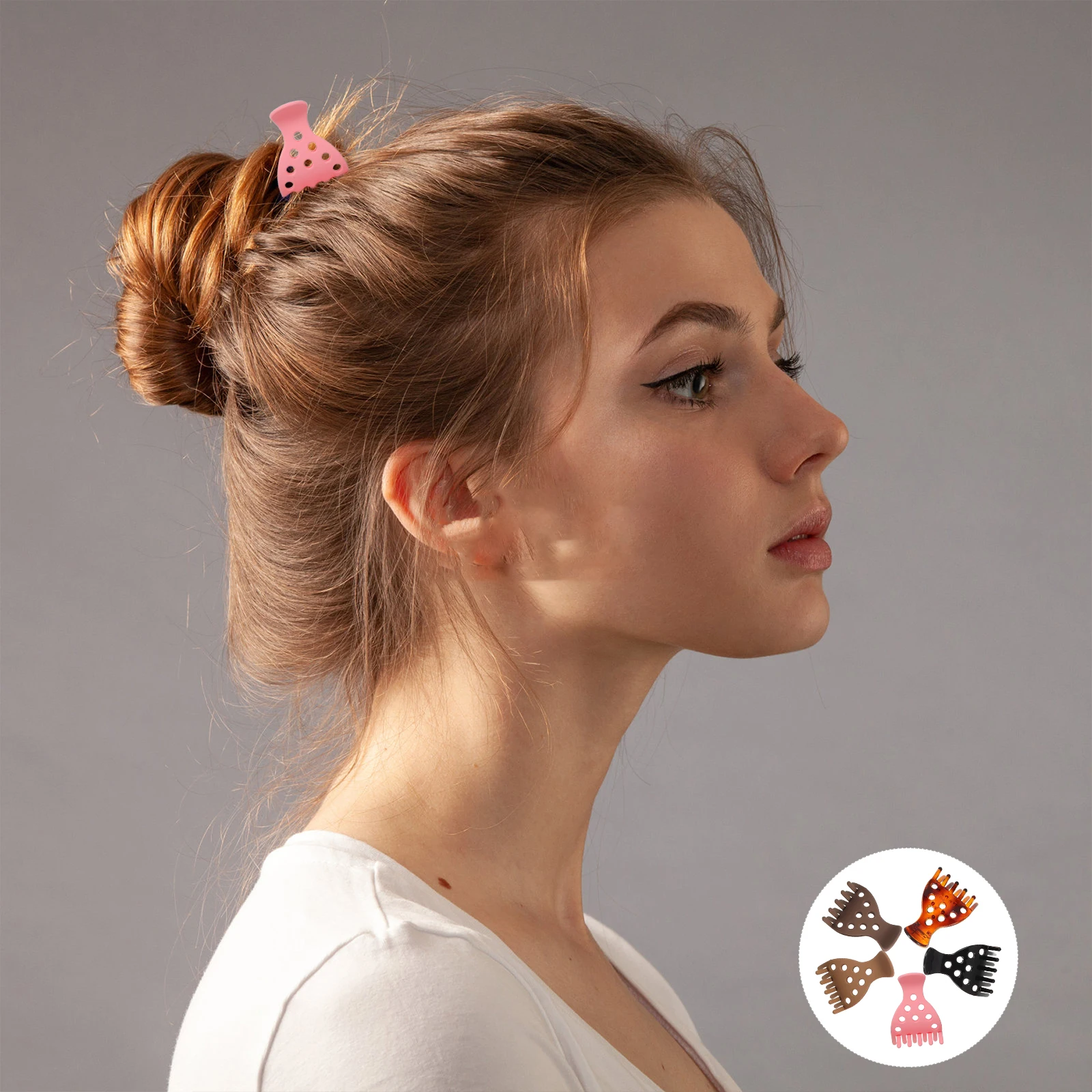 

10pcs Strawberry Unique Pastel Salon Claw Clips Women Non Slip For Thick Curly Hair Volumizing Root Lifters For