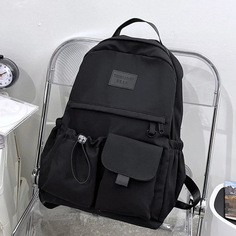 Large Capacity Schoolbag Black Waterproof Student Bag Casual Large Capacity Travel Classic Shoulder Bag Shoulder Bag Handbag