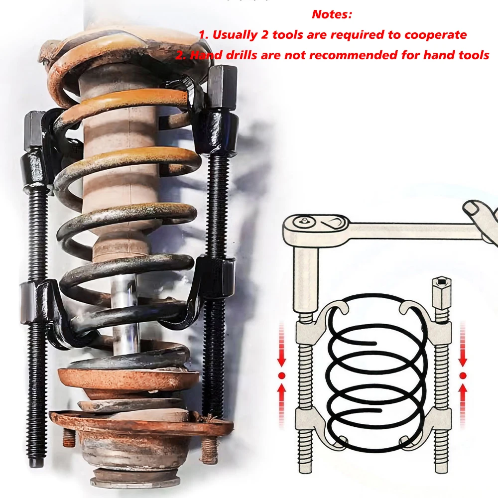Shock Absorber Spring Compressor Tool Set, Claw Hook for Car Repair and Roll Removal, Shock absorber spring disassembly tool