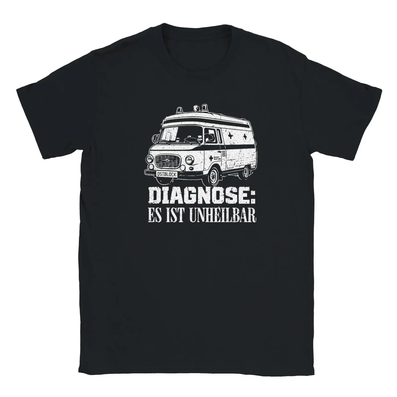 Eastern Bloc T shirt with Barkas ambulance vintage Washed Stylish Stretched Versatile homme Unisex Top For Everyday Wear