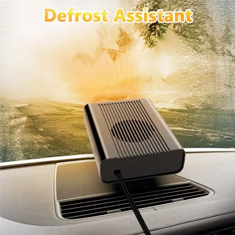 M02K-Dual Mode 120W Car Heater And Cooler Fan, 12V Portable Air Fan Featuring 360° Swivel Base For Cars, Trucks, Suvs