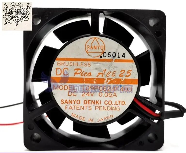 

Ltsf For SANYO DENKI 109P0624F403 DC 24V 0.05A 60x60x25mm 2-Wire Server Cooling Fan