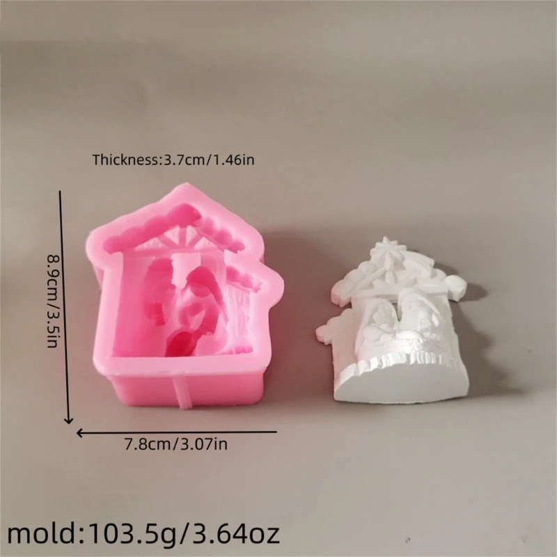 Flexible Silicone Mold for Crafting Christ House Plaster Figurines Art Dropsale