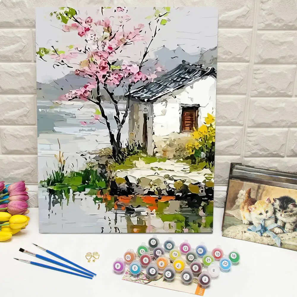 Disney Malen nach Zahlen Tinker Bell Malen auf Leinwand Lotus Digitales Ölgemälde Frosch Cartoon Acryl Home Decor Handgemachtes Geschenk