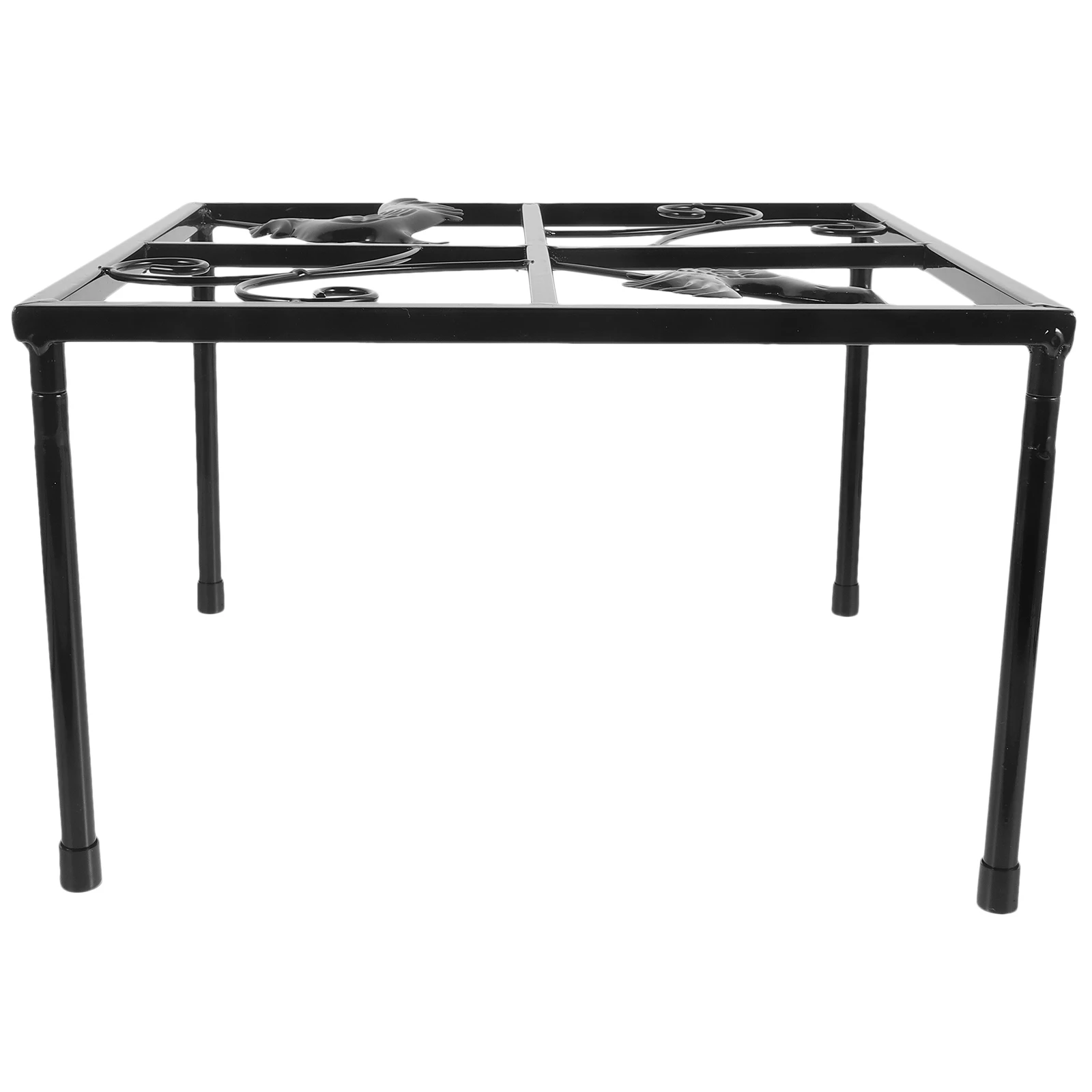 

Chicken Feeder Stand Rack Metal Black Square Durable Iron Easy Assembly Chicken Water Feeder Holder Coop Accessories Indoor