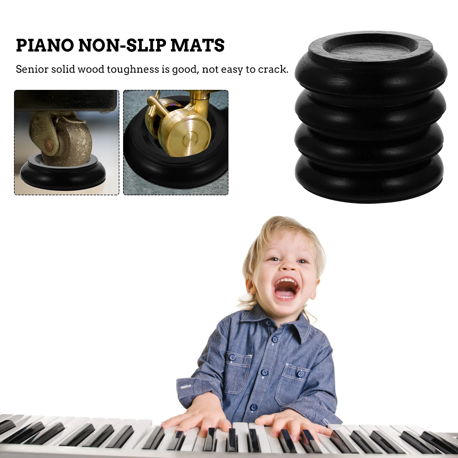

4Pcs Piano Non-Slip Mats Eva Bottom Shockproof Durable for Grand Pianos Floor Carpet Protection Piano Caster Cups