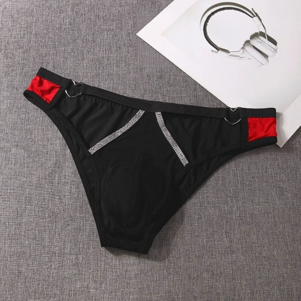 Herren-Dessous, Herren-Triangel-Slips, mit Herz-Muster, mit Gürtelriemen, mittelhohe Taille, dünne Herren-Slips, große Größen, atmungsaktive Unterwäsche für Herren. – Detail 10
