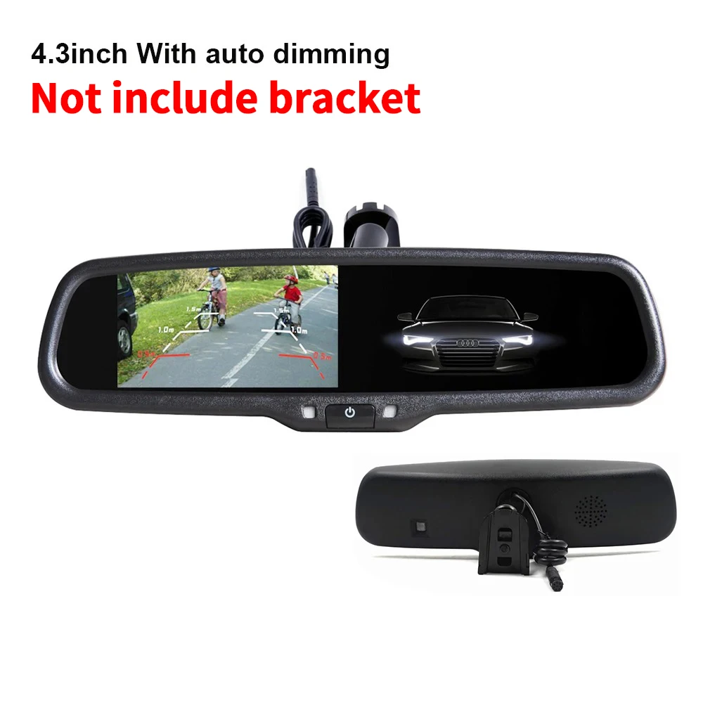 Carsanbo Car 4.3 Inch Mirror Screen Rear View Mirror HD Screen OEM Input Monitor Auto Dimming Front View Camera TFT LCD Monitor - Image 4