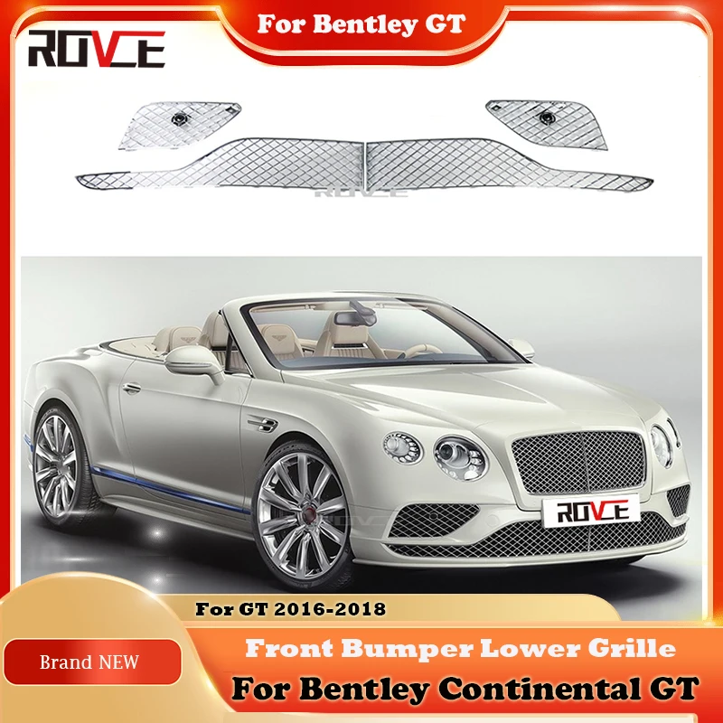 

ROVCE Front Bumper Grille Kit For Bentley GT 2016 2017 2018 Front Bumper Lower Grille Mesh Grill Car Accessories