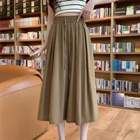 New Ice Silk Bell Bottoms Women's Summer Thin High-Waisted Draped Casual Japanese Style Loose Skirt Half Body Skirt